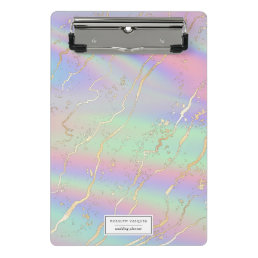 Holographic Iridescent Opal | Personalized Mini Clipboard