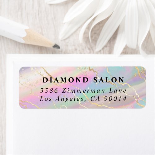 Holographic Iridescent Opal Return Address Label