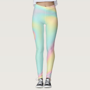Holographic Iridescent Pastel Rainbow Leggings