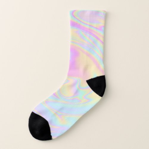 Holographic Iridescent Pastel Rainbow Socks