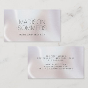 Holographic Iridescent Pearl Makeup Artist Business Card