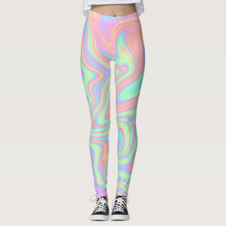 Holographic Iridescent Trippy Multicolor Fluid Leggings