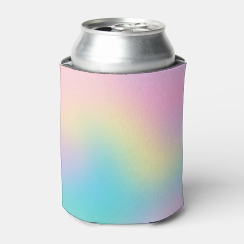 holographic iridescent unicorn gradient pastel can cooler