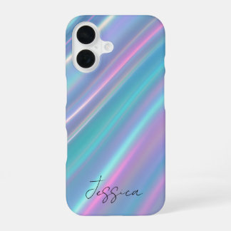 Holographic Iridescent Waves iPhone 16 Case