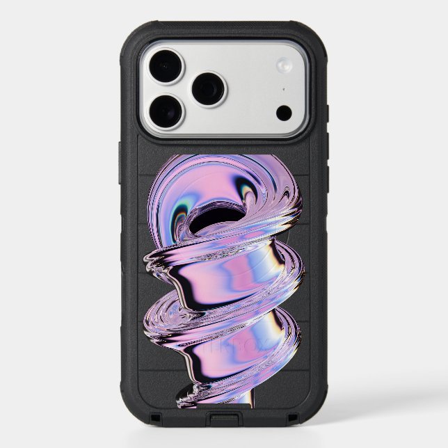 Holographic Iridescent Waves Otterbox iPhone Case (Back)