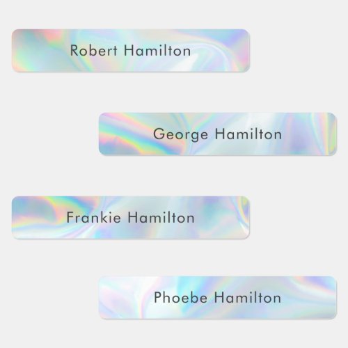 Holographic Kids Waterproof Name Labels