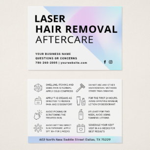 Holographic Laser Hair Removal Aftercare Card