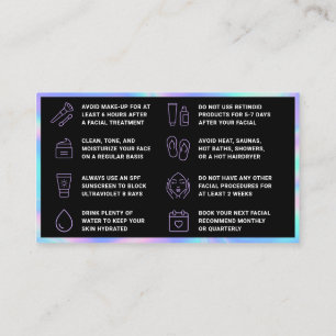 Holographic Lash Lift And Tint Aftercare Card