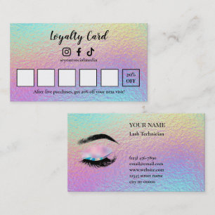 Holographic Lash Technician Loyalty Card