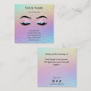 Holographic Lash Technician Thank you Card