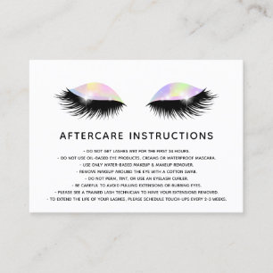 Holographic lashes Beautiful Eye Aftercare Referral Card