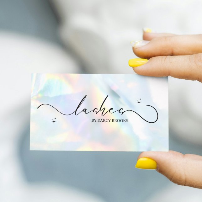 Holographic Lashes Esthetician Lash Tech  Business Card (Creator Uploaded)