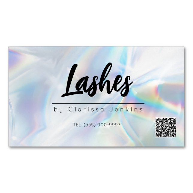 Holographic Lashes Eyelash Extensions makeup Business Card Magnet (Front)