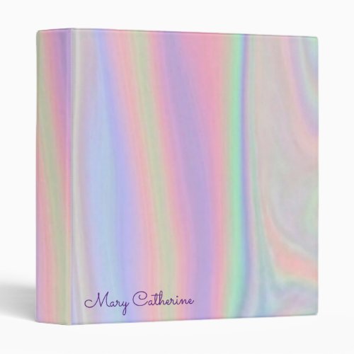 Holographic like pink homework 3 ring binder