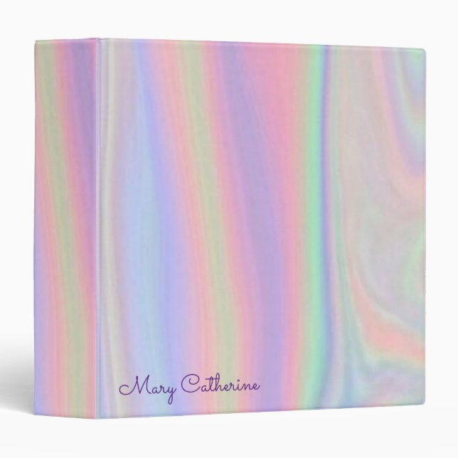 Holographic like pink homework 3 ring binder (Front/Spine)