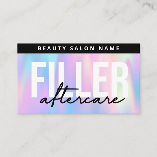 Holographic Lip Filler Botox Aftercare Instruction Business Card