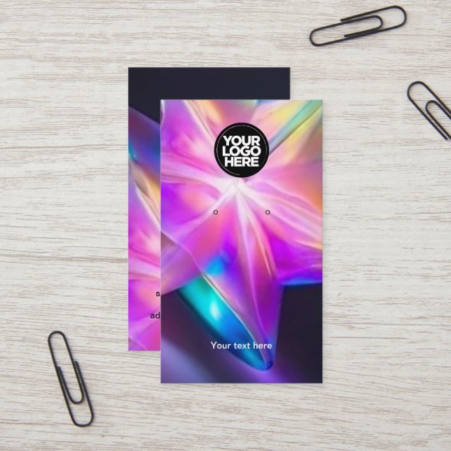 Holographic Logo Black Earring Display Card (Front/Back In Situ)