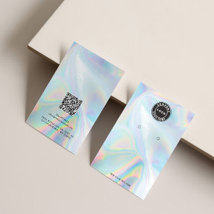 Holographic Logo QR Code Earring Display Card