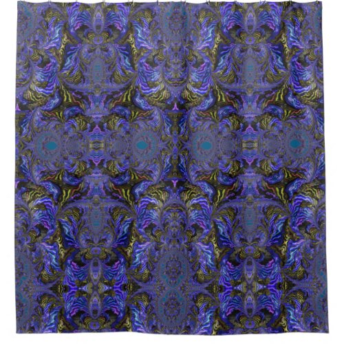 Holographic Look Colorful Butterfly Wings Fractal  Shower Curtain