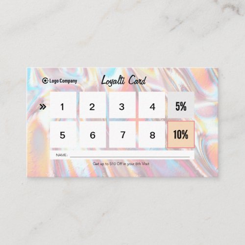 Holographic Loyalty Card for Hair and Makeup