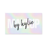 Holographic makeup artist bold signature script business card Holographic makeup artist bold signature script business card