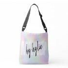 Holographic makeup artist bold signature script
