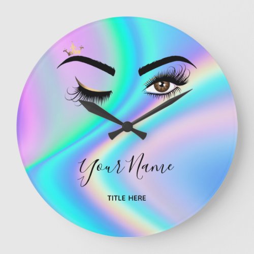 Holographic Makeup artist Wink Eye Lash Extensions Large Clock