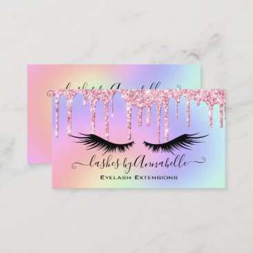 Holographic Makeup EyeLashes Sparkle Glitter Drip  Business Card