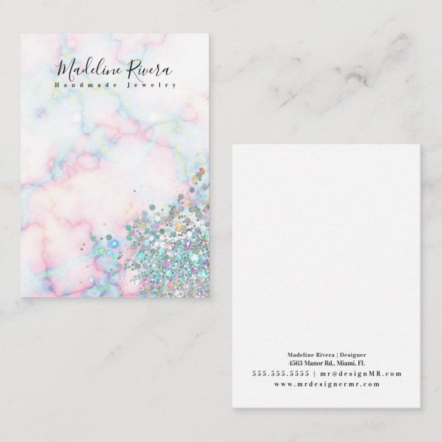 Holographic Marble Colorful Earring Display Card (Front/Back)
