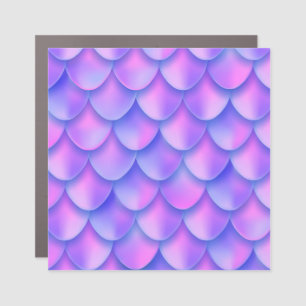 Holographic mermaid tail, vibrant foil texture. car magnet