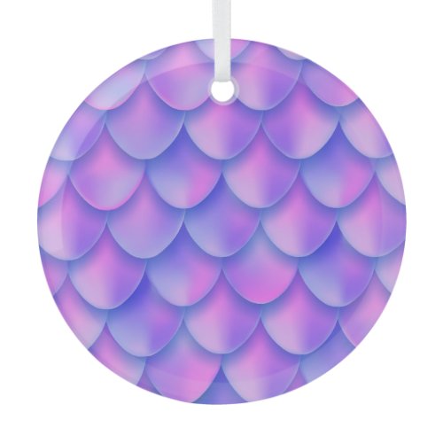 Holographic mermaid tail, vibrant foil texture. glass ornament