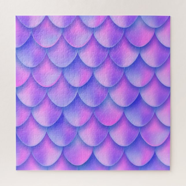 Holographic mermaid tail, vibrant foil texture. jigsaw puzzle (Vertical)