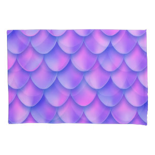 Holographic mermaid tail, vibrant foil texture. pillow case