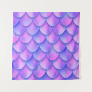 Holographic mermaid tail, vibrant foil texture. tapestry