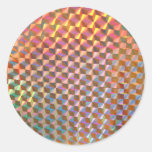 holographic metal photograph colorful design classic round sticker