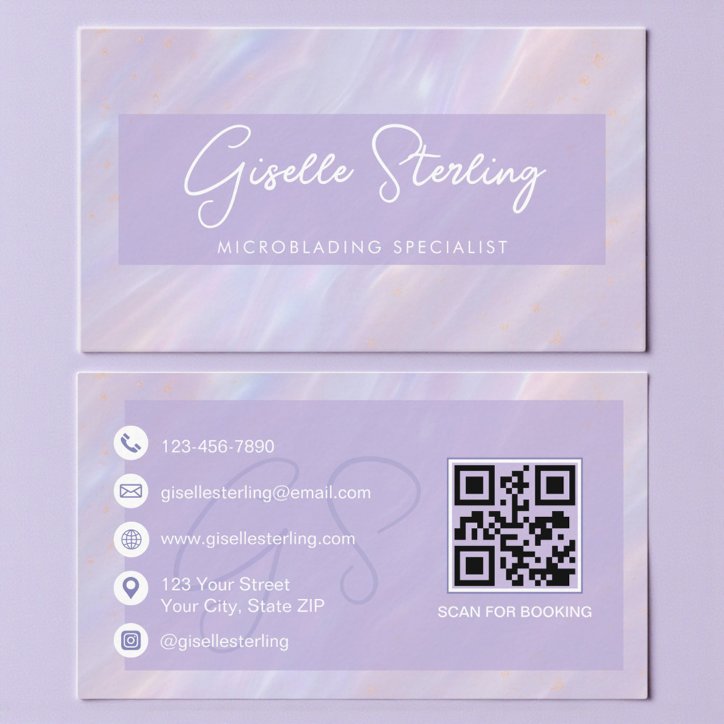 Holographic Microblading Professional Business Card