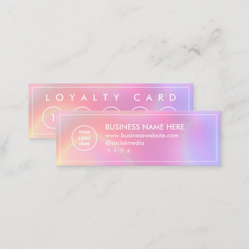 Holographic Mini Chic Modern Minimalist Loyalty Card