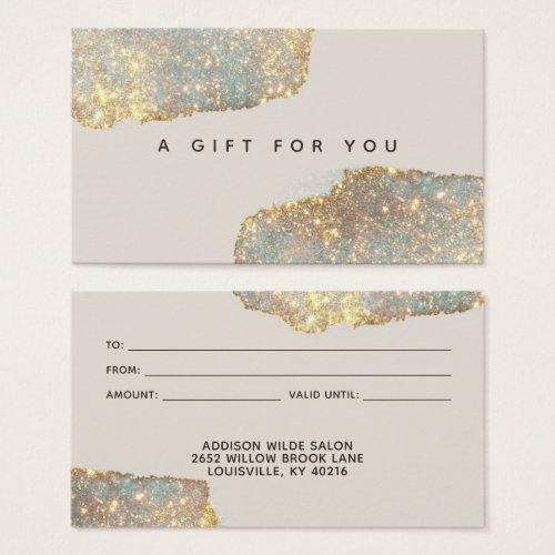 Holographic Modern Glam Glitter Gift Card