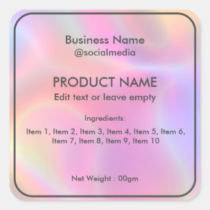 Holographic Modern Ingredients Product Label