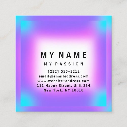 holographic  Modern Minimal Logo Consulting Appointment Card