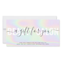 Holographic modern pastel rainbow salon gift card Holographic modern pastel rainbow salon gift card