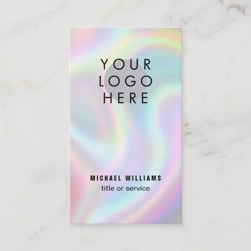 Holographic Modern Your Logo Social Media Icons Business Card