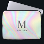 Holographic Monogram Name Laptop Sleeve<br><div class="desc">Colorful Aesthetic Holographic Personalized Monogram Name Laptop Sleeve. Add your name,  monogram or initials.</div>