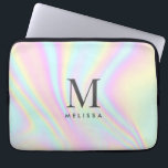 Holographic Monogram Name Laptop Sleeve<br><div class="desc">Colorful Aesthetic Holographic Personalized Monogram Name Laptop Sleeve. Add your name,  monogram or initials.</div>