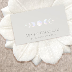 Holographic Moon Phase Yoga Spiritual Coach Business Card