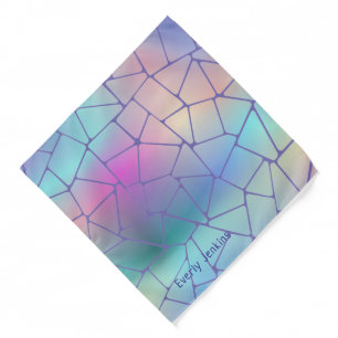 holographic multicolor motif name bandana