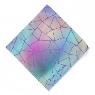 holographic multicolor motif name bandana