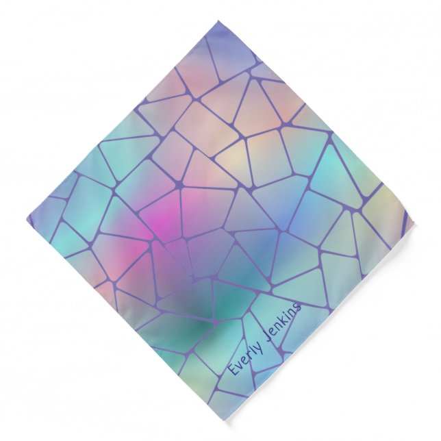 holographic multicolor motif name bandana (Front)