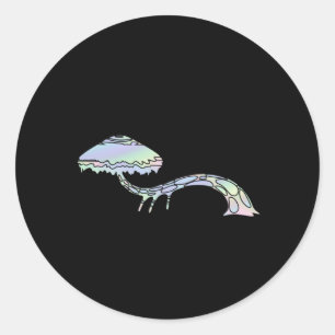 Holographic Mushroom Classic Round Sticker