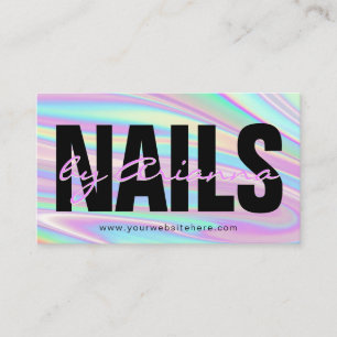 Holographic Nail Salon Nail Tech Nail Stylist Business Card